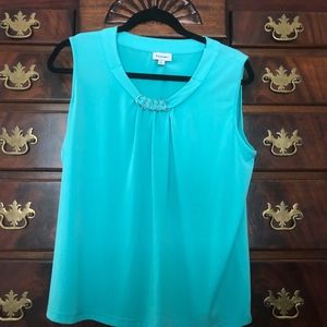Nikki Sleeveless Aqua Blueish Green Top